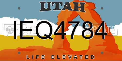 IEQ4784 Utah License Plate