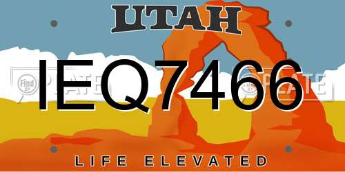 IEQ7466 Utah License Plate