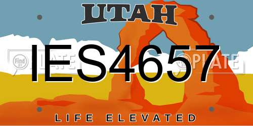 IES4657 Utah License Plate