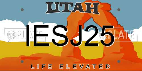 IESJ25 Utah License Plate