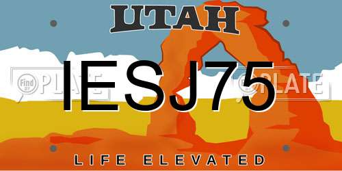 IESJ75 Utah License Plate
