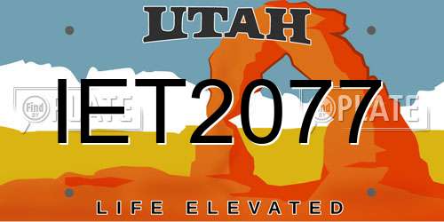 IET2077 Utah License Plate