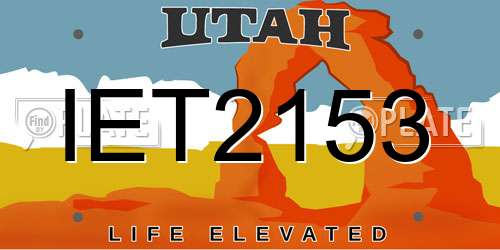 IET2153 Utah License Plate