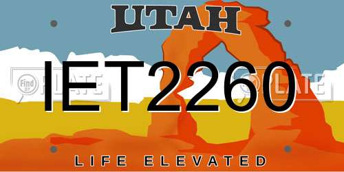 IET2260 Utah License Plate