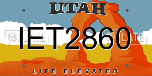 IET2860 Utah License Plate