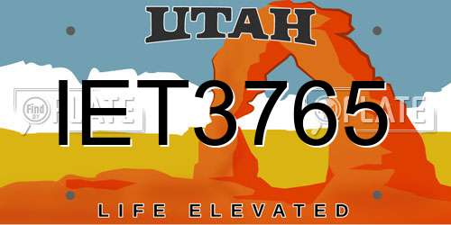 IET3765 Utah License Plate