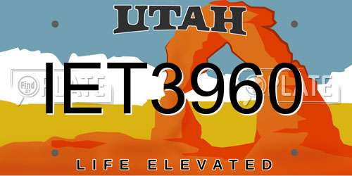 IET3960 Utah License Plate