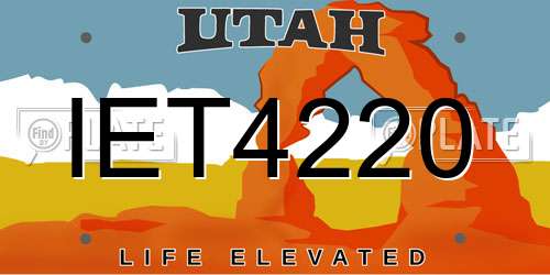 IET4220 Utah License Plate