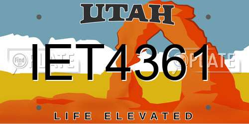 IET4361 Utah License Plate