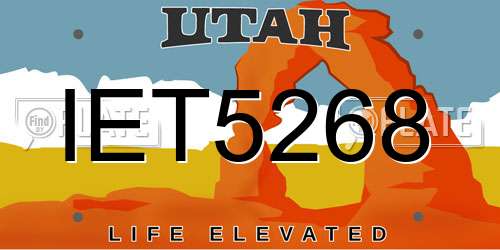 IET5268 Utah License Plate