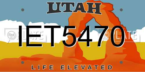IET5470 Utah License Plate