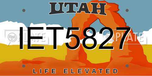 IET5827 Utah License Plate