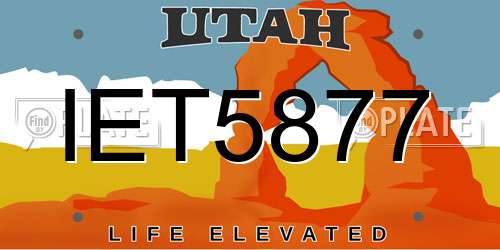 IET5877 Utah License Plate