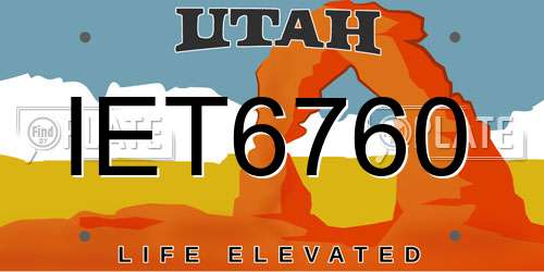 IET6760 Utah License Plate