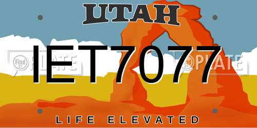 IET7077 Utah License Plate