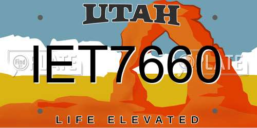 IET7660 Utah License Plate