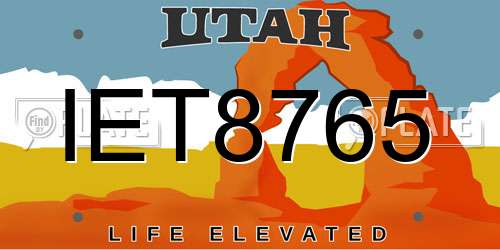IET8765 Utah License Plate