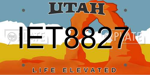 IET8827 Utah License Plate