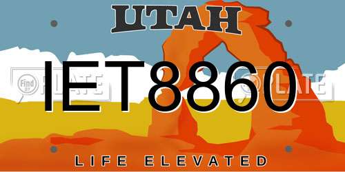 IET8860 Utah License Plate