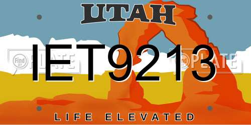IET9213 Utah License Plate