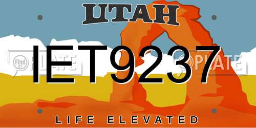 IET9237 Utah License Plate
