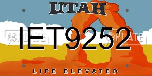 IET9252 Utah License Plate