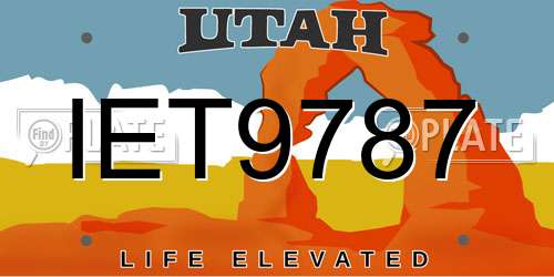 IET9787 Utah License Plate