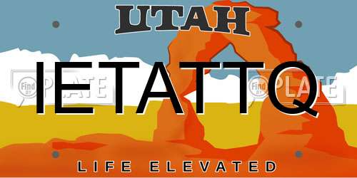 IETATTQ Utah License Plate