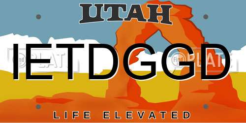 IETDGGD Utah License Plate