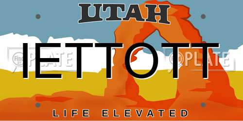 IETTOTT Utah License Plate