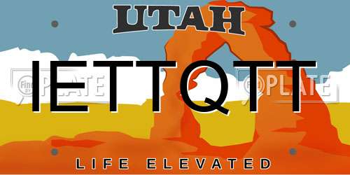 IETTQTT Utah License Plate