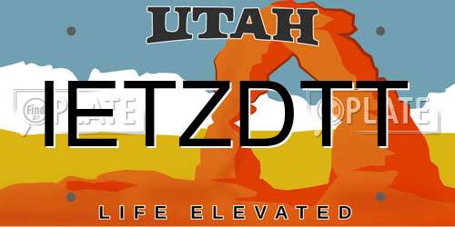 IETZDTT Utah License Plate