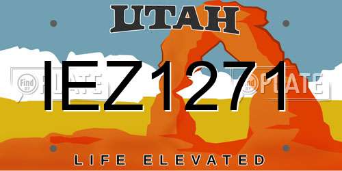 IEZ1271 Utah License Plate