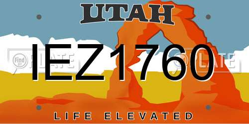 IEZ1760 Utah License Plate