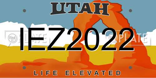 IEZ2022 Utah License Plate