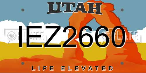 IEZ2660 Utah License Plate