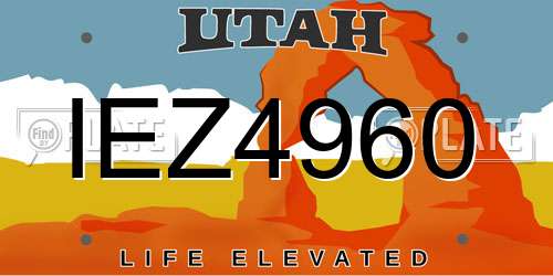IEZ4960 Utah License Plate