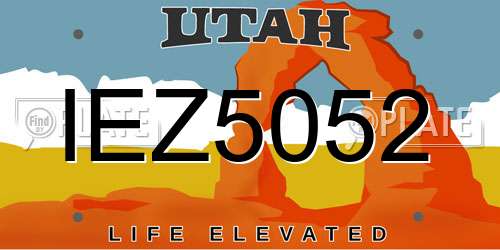 IEZ5052 Utah License Plate
