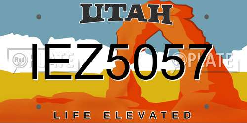 IEZ5057 Utah License Plate