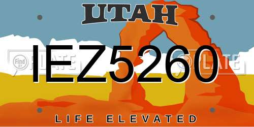 IEZ5260 Utah License Plate
