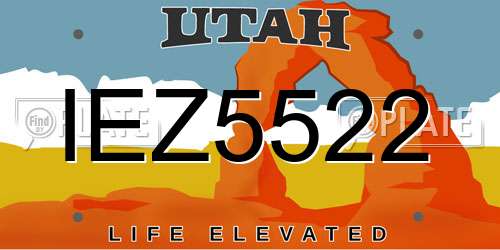 IEZ5522 Utah License Plate