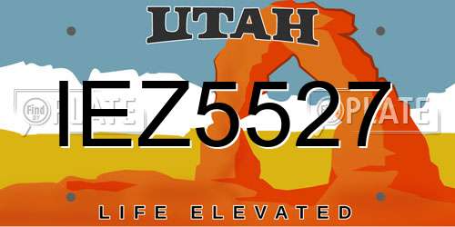 IEZ5527 Utah License Plate