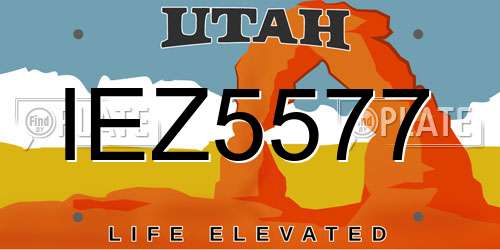 IEZ5577 Utah License Plate