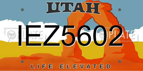 IEZ5602 Utah License Plate