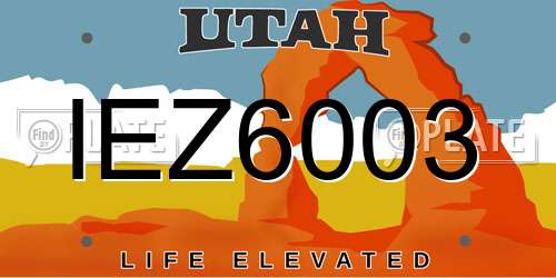 IEZ6003 Utah License Plate