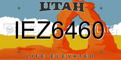 IEZ6460 Utah License Plate