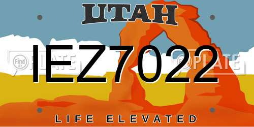 IEZ7022 Utah License Plate