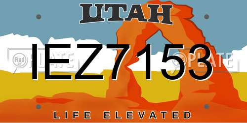 IEZ7153 Utah License Plate