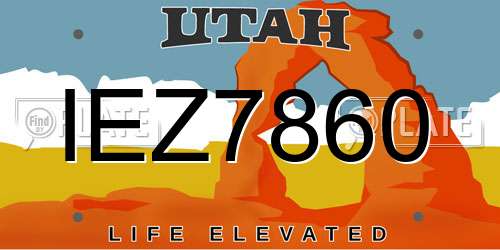 IEZ7860 Utah License Plate