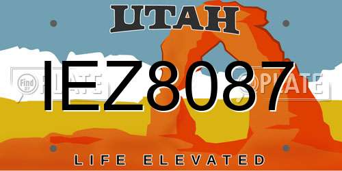 IEZ8087 Utah License Plate